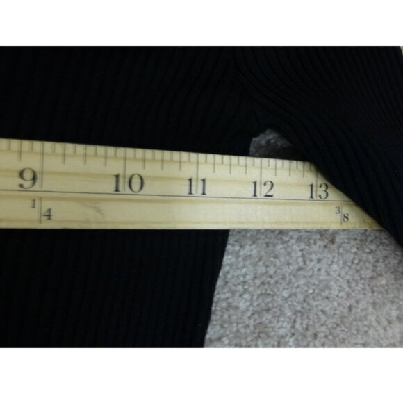 Tahari Black Ribbed Quarter Sleeve Maxi Dress - Picture 10 of 12